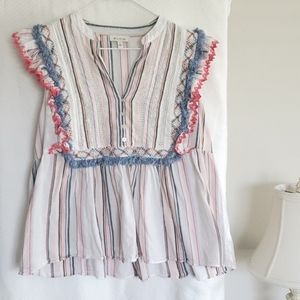 Boho Baby Doll Top Blouse Size S Ella Moss Natalia